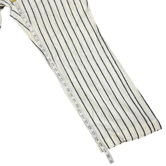 Chico’s Casual Workwear Vacation 100% Linen Travel Striped Wide-Leg Pants - Picture 9 of 13